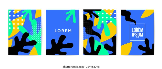 Memphis style cover. background design with Colorful template