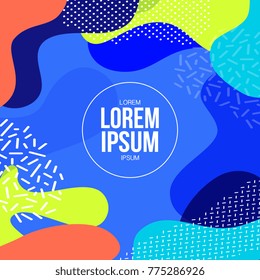 Memphis style cover. background design with Colorful template. 