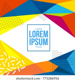 Memphis style cover. background design with Colorful template. Social Highlight Covers and stories page 