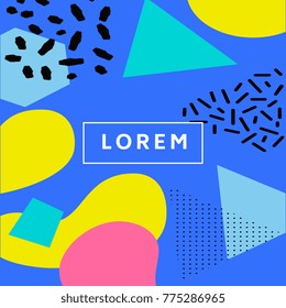 Memphis style cover. background design with Colorful template. 