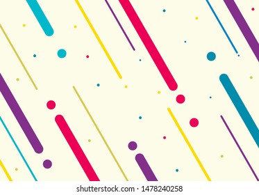 Memphis style cover or background with geometric shapes and patterns. Horizontal backdrop template in trendy fashion 80-90s. Perfect for web design, banners, ad, posters, greeting cards .