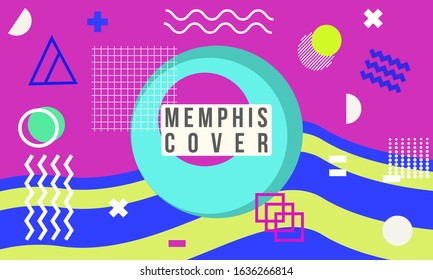 Memphis style cover Design , Geometric line shape pattern. Abstract concept graphic playground banner element,color splash background,Memphis style banner templates