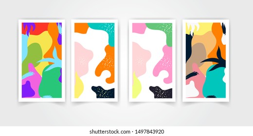 Memphis style cover design vector template.summer sale, social media promotional content, background, poster and cover