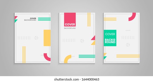 Memphis-Vorlagensatz, minimale Cover-Design-Vorlage mit Memphis-Stil