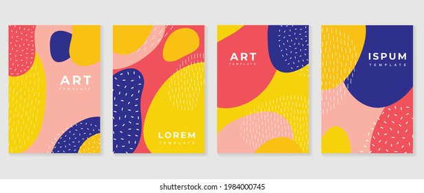 Vector de cubierta de estilo Memphis. Patrón geométrico mínimo para folletos, negocios corporativos, catálogo, revista y volante. Diseño de fondo artístico abstracto para el arte mural, las impresiones y la decoración doméstica.