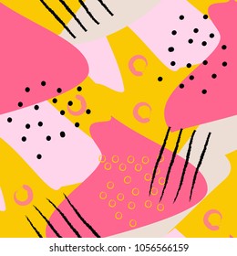 Memphis style cover.Pattern background design with Colorful template. Geometric shapes and patterns for fashion design, invitation, presentation ,website, Vector illustration