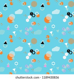 Memphis Style Covers Design with Cute Vector Flat  Elements on Dark and Light Background 