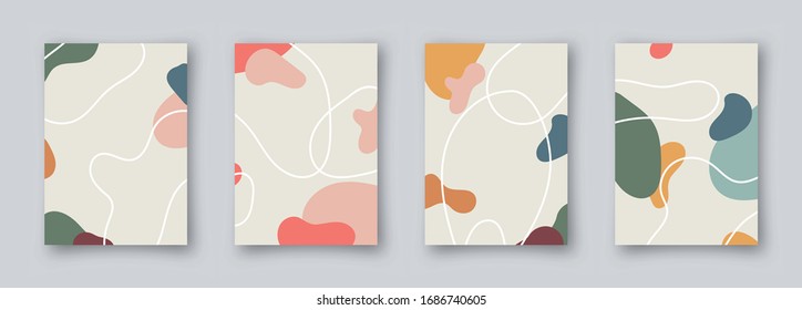 Memphis style covers set with geometric shapes and patterns. Collection of templates in trendy memphis fashion 80-90s. for cover design, ad, posters, books, greeting cards and more. Vector.