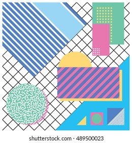 Memphis style design. Graphic background