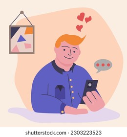 memphis estilo dibujar hombre abstracto hablando en el teléfono, ilustración de contorno vectorial en estilo plano