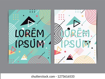Memphis Style Flyer Design template. Vector illustration.