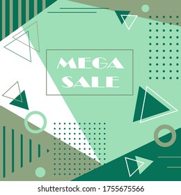 Memphis style flyer made of abstract elements. Vector illustration for advertising, invitations, presentations and more. 