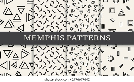 Memphis Style Funky Background Pattern Set