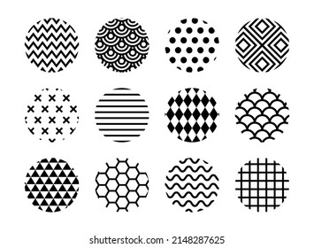 Memphis style and geometric abstract pattern collection. Eps10 vector