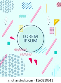 Memphis style geometric background