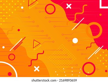 Memphis style. Geometric background. Abstract trendy background. Geometric vector shapes.