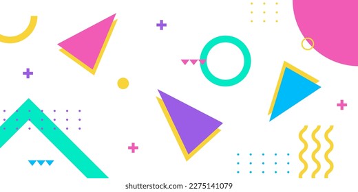 Memphis style geometric pattern. Abstract background design. Vector illustration