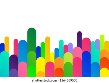 Memphis style geometric pattern. Colorful apstract background with lines, circles, squares and copy space. Vector Illustration.