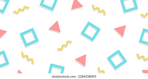 Memphis style geometric pattern colorful background. Vector illustration