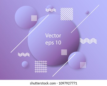 Memphis style geometric pattern, line elements and geometric figures. Design backgrounds for invitation, brochure. - vector illustration