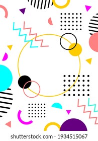 Línea de patrón geométrico y figuras geométricas de estilo Memphis. Antecedentes de diseño para invitación, folleto, sitio web. - ilustración vectorial