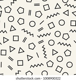 memphis style geometric seamless pattern