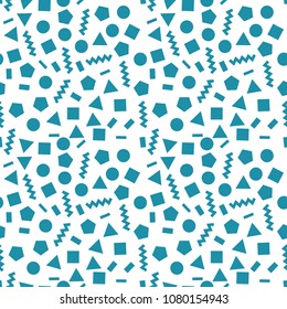 memphis style geometric seamless pattern