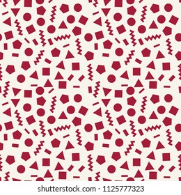 memphis style geometric seamless pattern