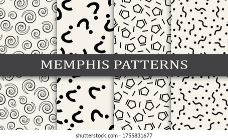 conjunto de patrones geométricos sin soldadura de estilo memphis