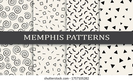 conjunto de patrones geométricos sin soldadura de estilo memphis