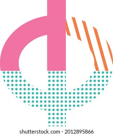 Memphis style greek alphabet vector