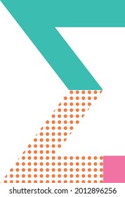 Memphis style greek alphabet vector