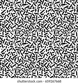 Memphis style hand drawn textured seamless pattern.Retro flavour trendy geometric elements painted with colorful ink brush strokes.