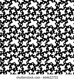 Memphis style hand drawn textured seamless pattern.Retro flavour trendy geometric elements painted with colorful ink brush strokes.