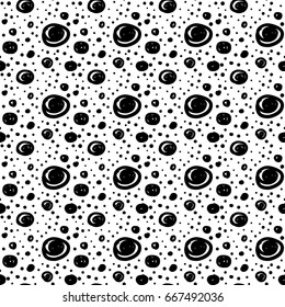 Memphis style hand drawn textured seamless pattern.Retro flavour trendy geometric elements painted with colorful ink brush strokes.