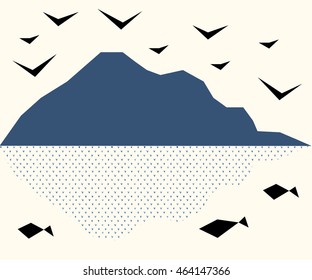 Memphis Style mountain pattern shapes 