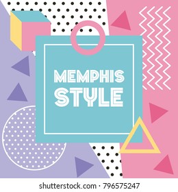 memphis style pattern banner geometric abstract design