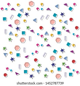 memphis style pattern design illustration