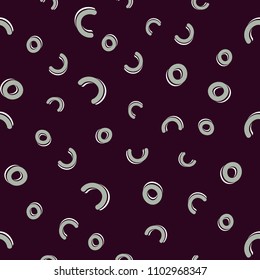 Memphis style pattern on dark background. Retro vector pattern
