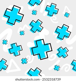 Padrão de estilo de Memphis. Repita o banner. Ilustração vetorial. Design para textura, papel de parede, capa.