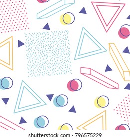 memphis style pattern repeating geometric shape pastel color