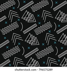 memphis style pattern retro dark background