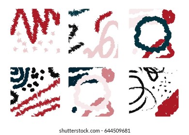 Memphis style patterns. Big set. vector illustration
