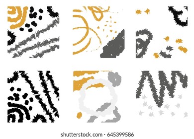 Memphis style patterns. Big set. vector illustration