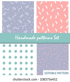 Memphis style patterns Design Collection of Color templates with geometric shapes