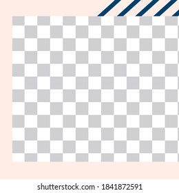 Memphis style post. Trendy abstract social media post template. Post geometry pattern transparent for media, advertising memphis style. Vector illustration