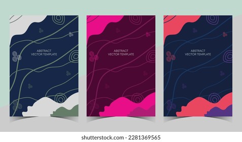 Memphis Style Poster Set. Creative abstract backgrounds for social media templates,
neutral colors for your decoration, Flat style Abstract Vector Design ideal for Banners