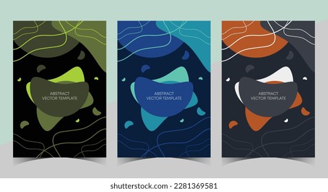 Conjunto de afiches de estilo Memphis. Fondos abstractos creativos para plantillas de medios sociales,
colores neutros para su decoración, Diseño de vectores planos de abstracto ideal para banners