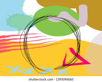 Memphis Style Poster Set. Fluid Color Backgrounds with Futuristic Elements. Flat style Abstract