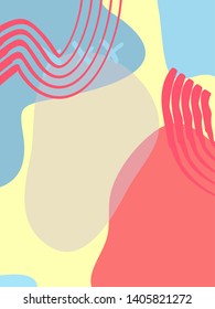Memphis Style Poster Set. Fluid Color Backgrounds with Futuristic Elements. Flat style Abstract